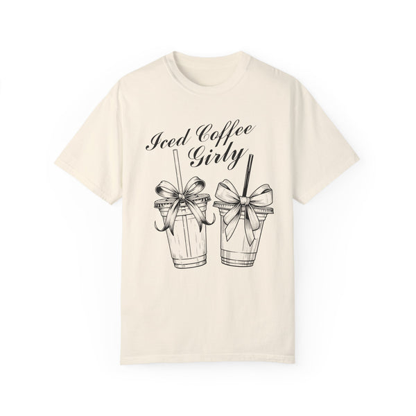 Iced Coffee Girly Coquette Comfort Colors Unisex Garment-Dyed T-shirt