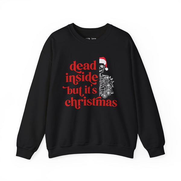 Dead Inside but It’s Christmas Skeleton Unisex Heavy Blend Crewneck Sweatshirt