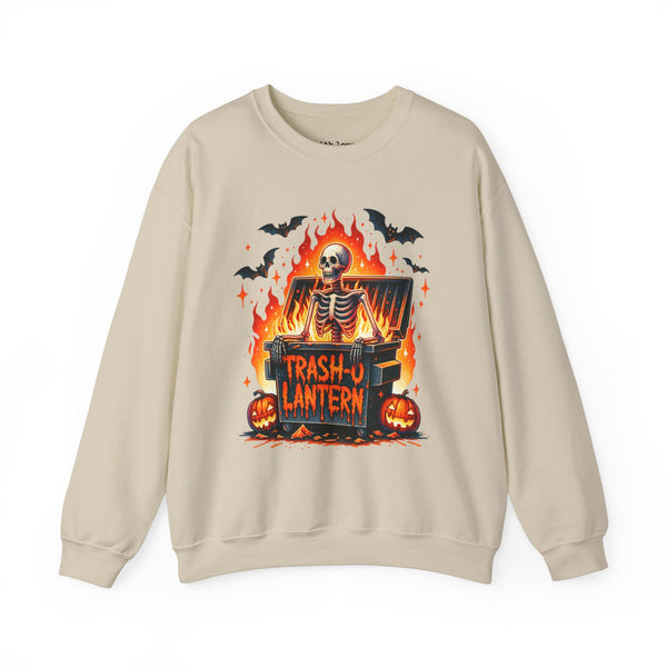 Trash O Lantern Skeleton Halloween Unisex Heavy Blend Crewneck Sweatshirt