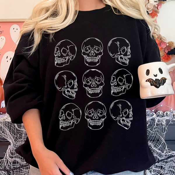 Skulls Halloween Edgy Grunge Unisex Heavy Blend Crewneck Sweatshirt