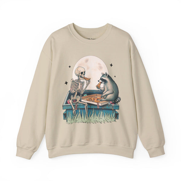 Pizza Raccoon Skeleton Unisex Heavy Blend Crewneck Sweatshirt