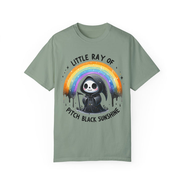 Little Ray of Pitch Black Sunshine Grim Reaper Comfort Colors Unisex Garment-Dyed T-shirt