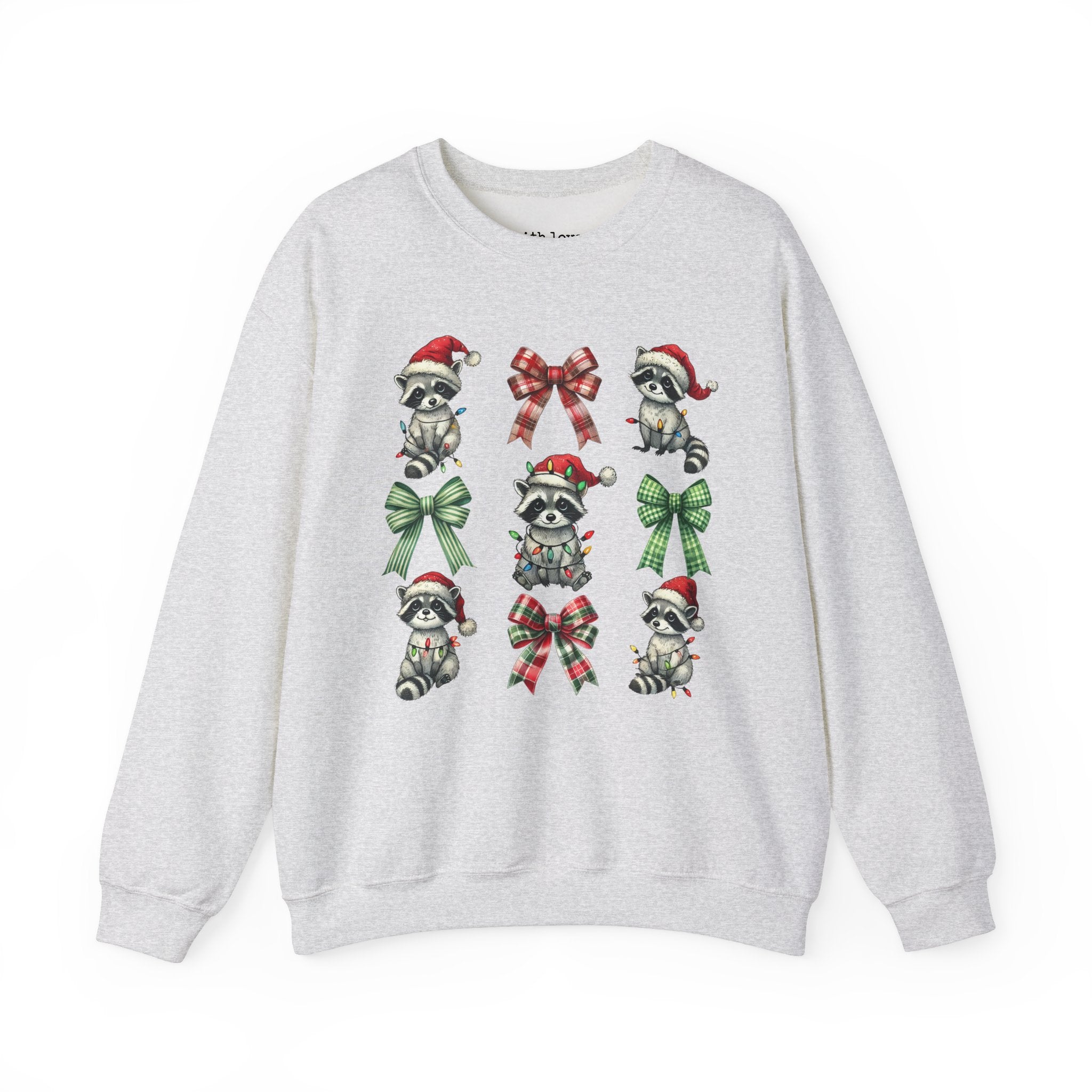 Raccoon Coquette Christmas Unisex Heavy Blend Crewneck Sweatshirt