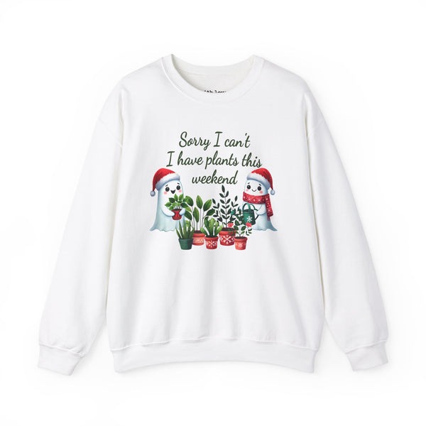 Sorry I Can’t. I Have Plants This Weekend Christmas Plant Lover Unisex Heavy Blend Crewneck Sweatshirt