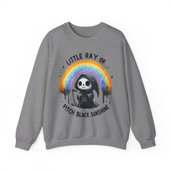 Little Ray of Pitch Black Sunshine Grim Reaper Unisex Heavy Blend Crewneck Sweatshirt