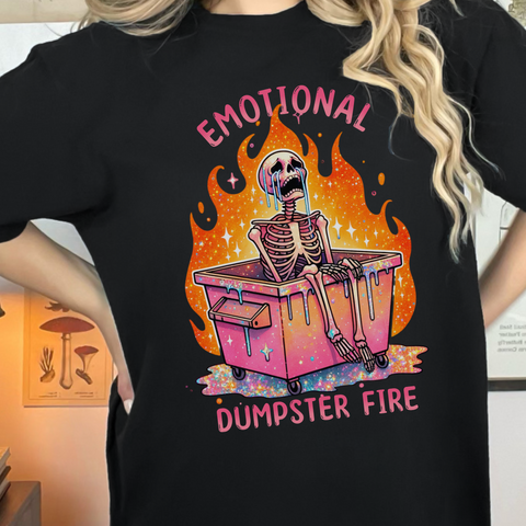 Emotional Dumpster Fire Skeleton Mental Health Comfort Colors Unisex Garment-Dyed T-shirt