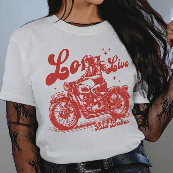 Long Live Rad Babes Motorcycle Feminist Comfort Colors Unisex Garment-Dyed T-shirt