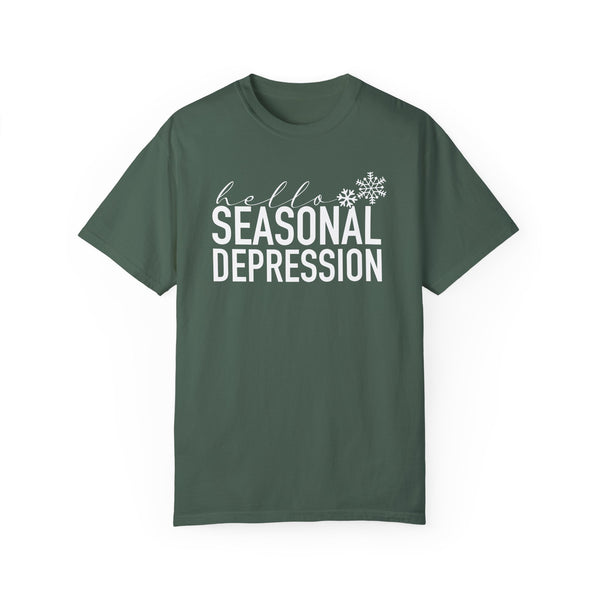 Hello Seasonal Depression Winter Mental Health Comfort Colors Unisex Garment-Dyed T-shirt