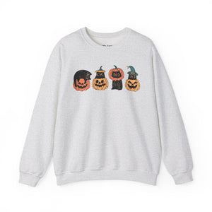 Black Cat Halloween Pumpkins Unisex Heavy Blend Crewneck Sweatshirt