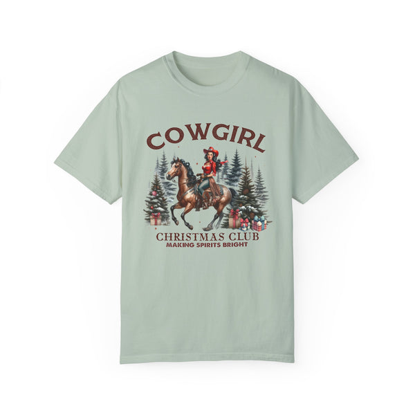 Cowgirl Christmas Club Making Spirits Bright Comfort Colors Unisex Garment-Dyed T-shirt