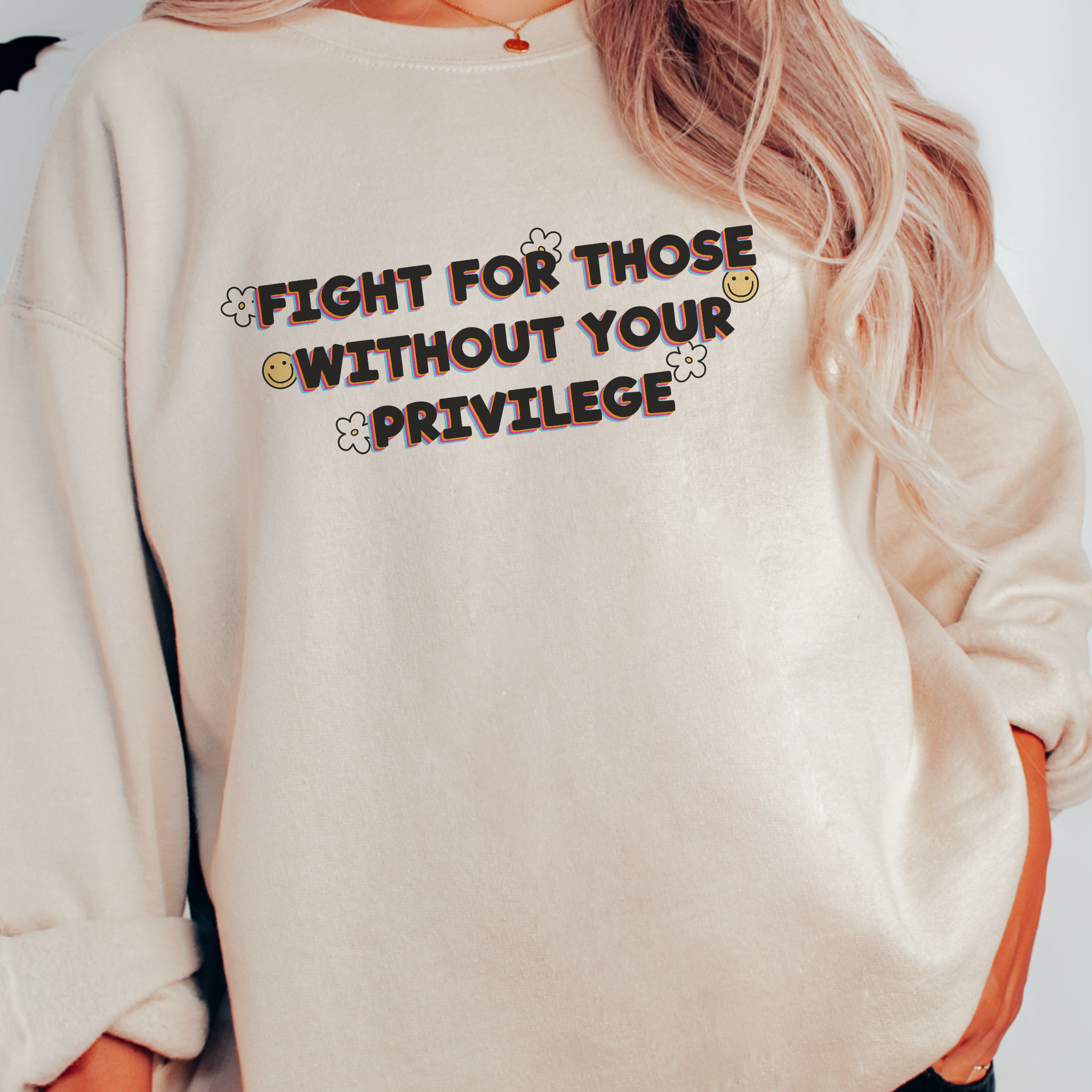 Fight for Those Without Your Privilege Social Justice Unisex Heavy Blend Crewneck Sweatshirt