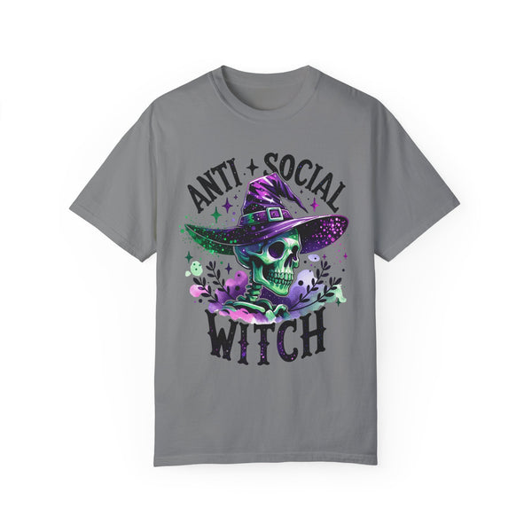 Antisocial Witch Skeleton Halloween Comfort Colors Unisex Garment-Dyed T-shirt