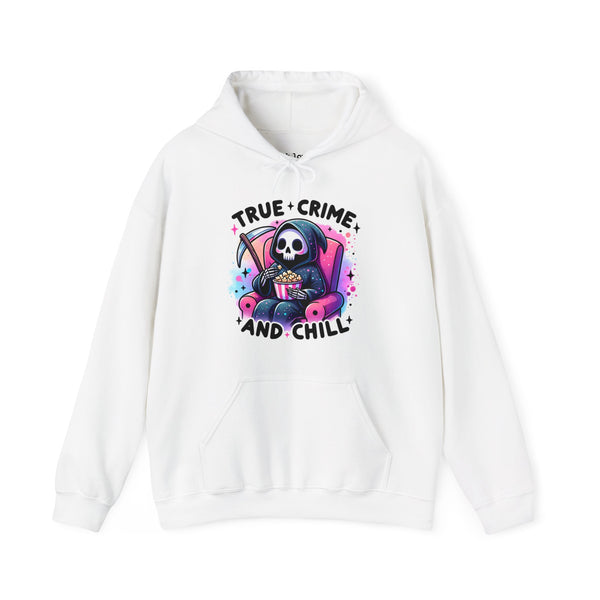 True Crime and Chill Grim Reaper Unisex Heavy Blend Hooded Sweatshirt