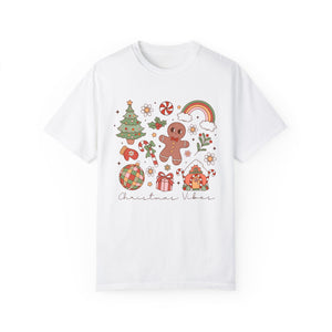 Christmas Vibes Disco Retro Comfort Colors Unisex Garment-Dyed T-shirt