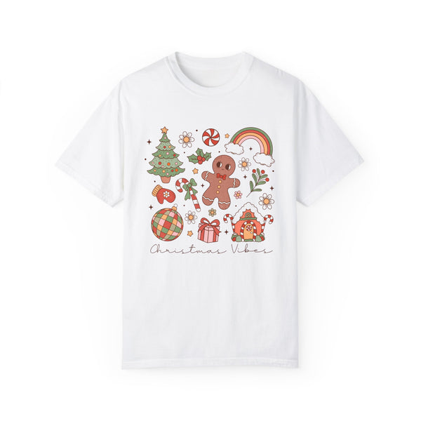 Christmas Vibes Disco Retro Comfort Colors Unisex Garment-Dyed T-shirt