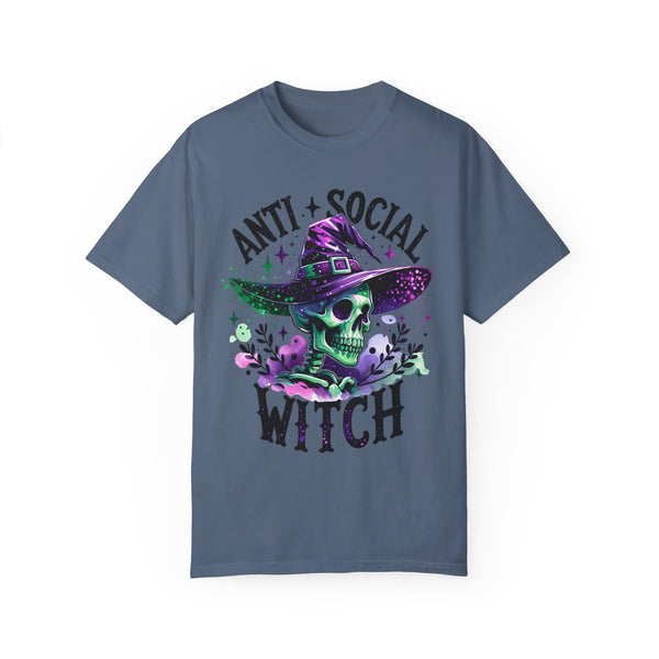 Antisocial Witch Skeleton Halloween Comfort Colors Unisex Garment-Dyed T-shirt