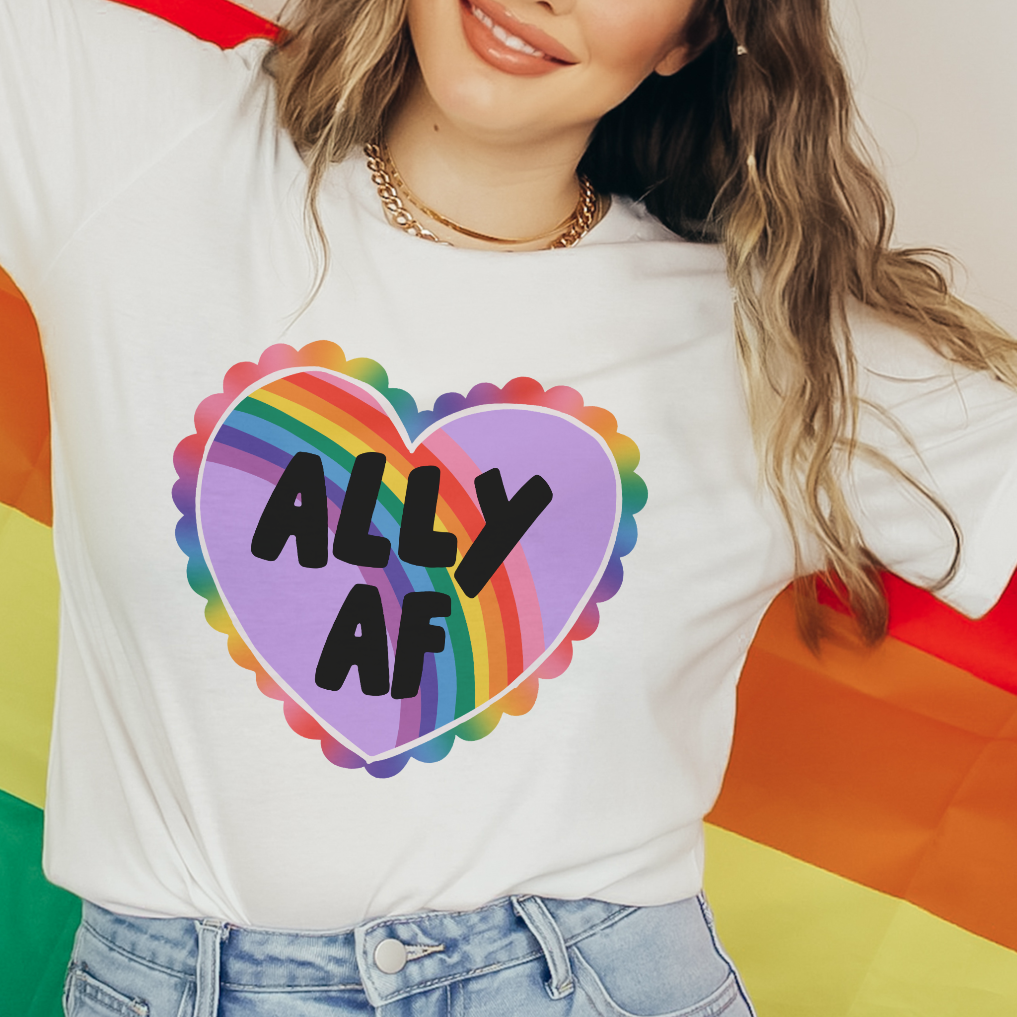 Ally AF Pride Heart Comfort Colors Unisex Garment-Dyed T-shirt