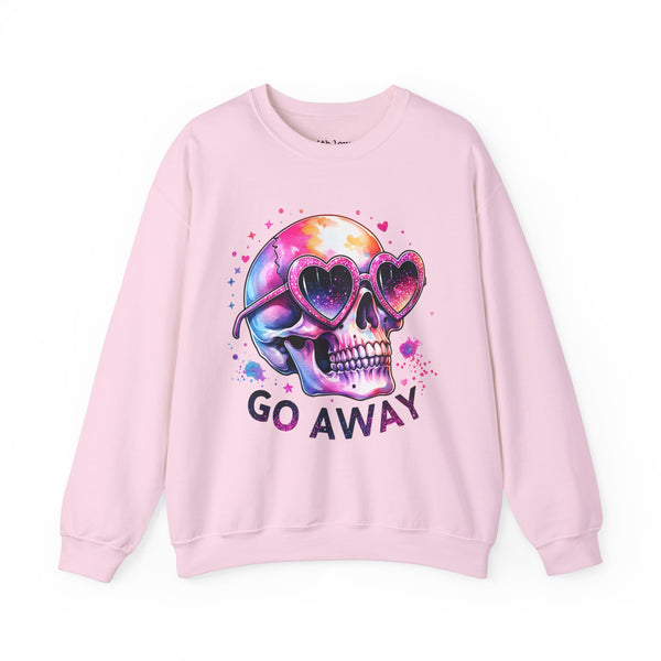 Go Away Antisocial Social Anxiety Skull Unisex Heavy Blend Crewneck Sweatshirt