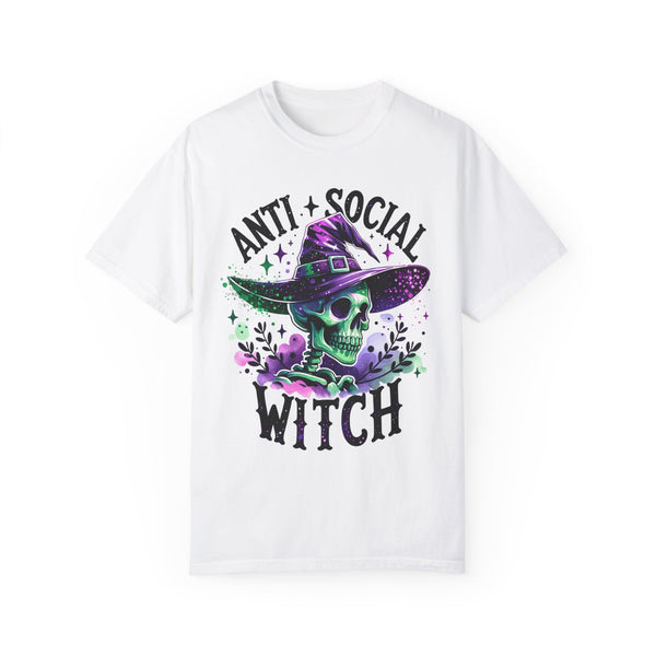 Antisocial Witch Skeleton Halloween Comfort Colors Unisex Garment-Dyed T-shirt