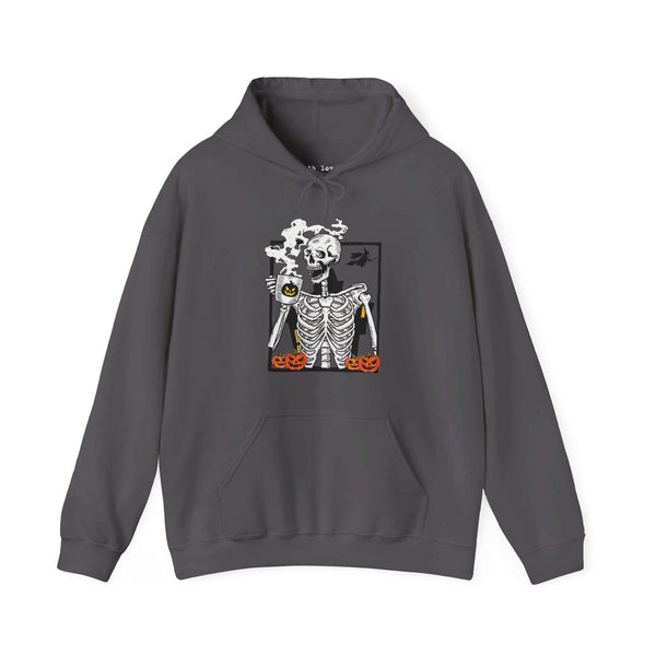 Skeleton Coffee Halloween Unisex Heavy Blend Hooded Sweatshirt