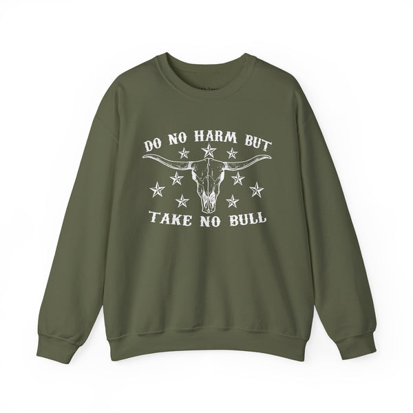 Do No Harm but Take No Bull Western Unisex Heavy Blend Crewneck Sweatshirt