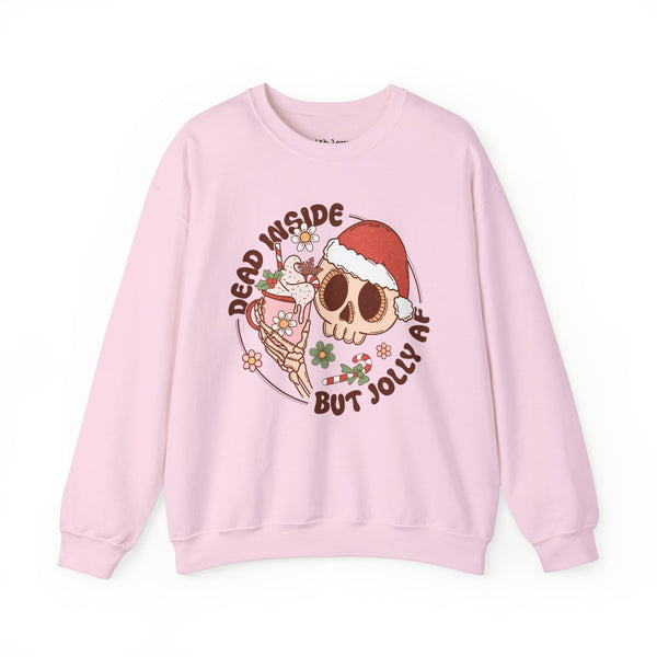 Dead Inside but Jolly AF Skull Christmas Crewneck Sweatshirt