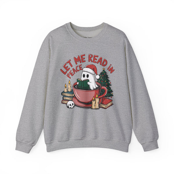 Let Me Read in Peace Christmas Ghost Unisex Heavy Blend Crewneck Sweatshirt