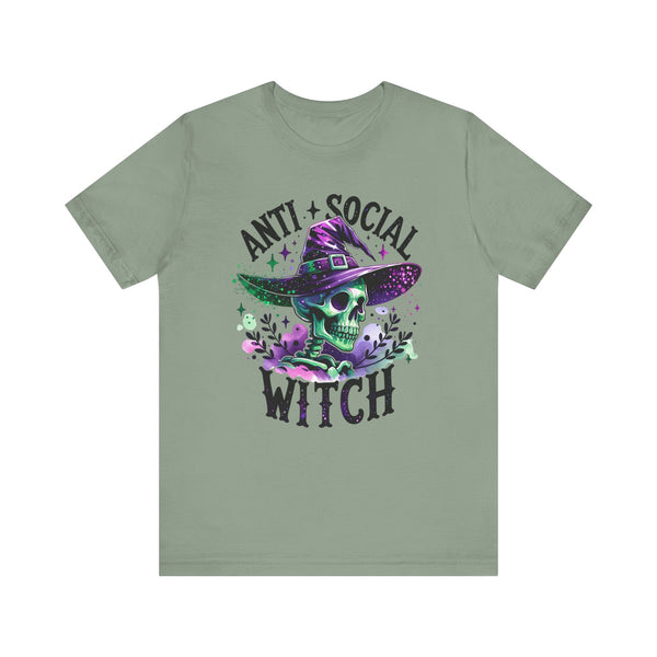 Anti Social Witch Social Anxiety Halloween Bella Canvas Unisex Jersey Short Sleeve Tee