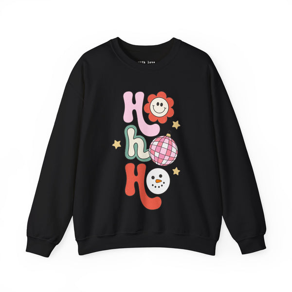 Ho Ho Ho Groovy Disco Christmas Unisex Heavy Blend Crewneck Sweatshirt