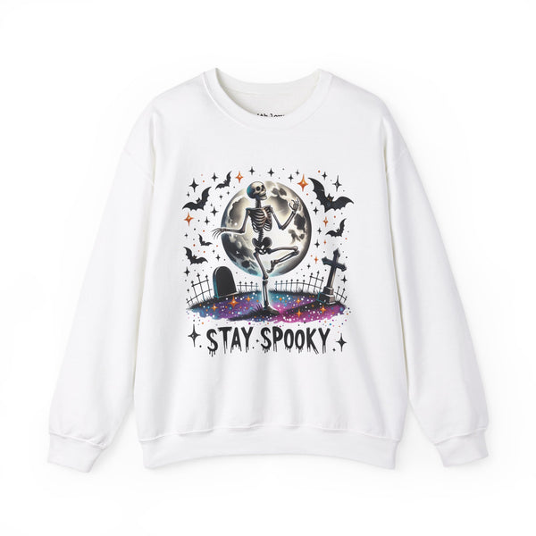 Stay Spooky Skeleton Halloween Graveyard Unisex Heavy Blend Crewneck Sweatshirt