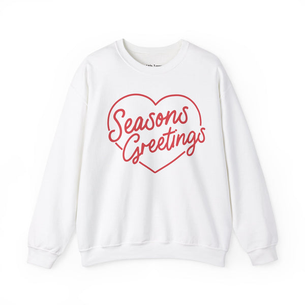 Seasons Greetings Heart Christmas Unisex Heavy Blend Crewneck Sweatshirt