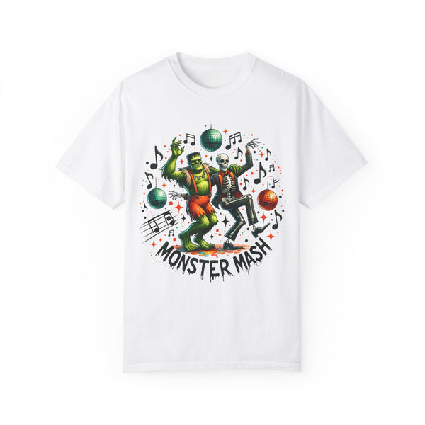 Monster Mash Halloween Dance Frankenstein Skeleton Unisex Garment-Dyed T-shirt