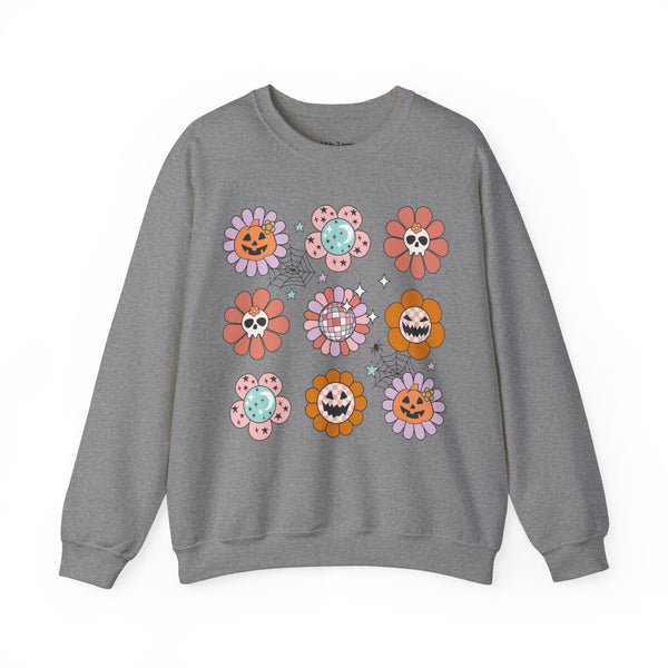 Halloween Flowers Unisex Heavy Blend Crewneck Sweatshirt