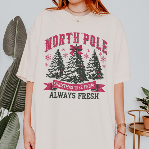 North Pole Christmas Tree Farm Comfort Colors Unisex Garment-Dyed T-shirt