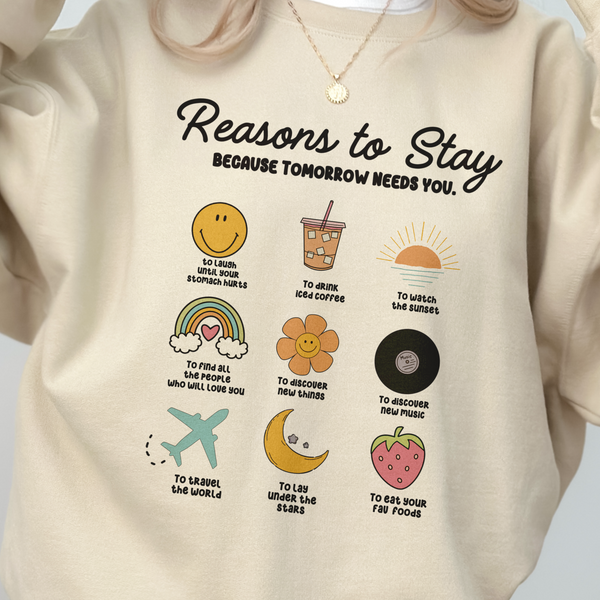 Reasons to Stay Tomorrow Needs You Mental Health Unisex Heavy Blend Crewneck Sweatshirt