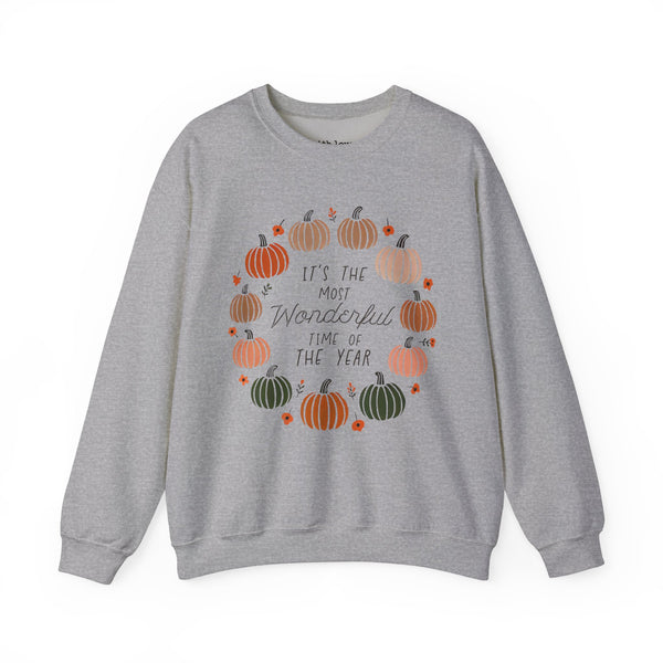 It’s the Most Wonderful Time of the Year Fall Pumpkins Unisex Heavy Blend Crewneck Sweatshirt