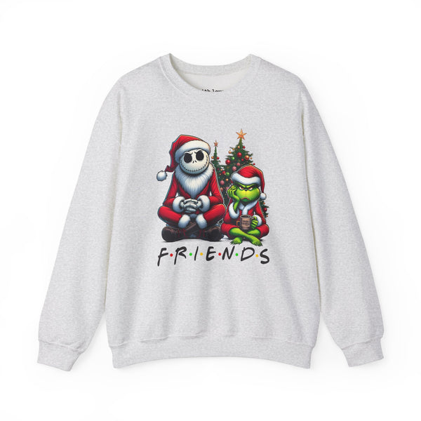 Christmas Skeleton Friends Santa Unisex Heavy Blend Crewneck Sweatshirt