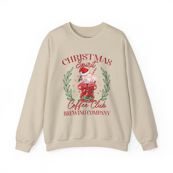 Christmas Spirit Coffee Club Brewing Company Unisex Heavy Blend Crewneck Sweatshirt