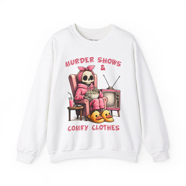 Murder Shows and Comfy Clothes True Crime Unisex Heavy Blend Crewneck Sweatshirt