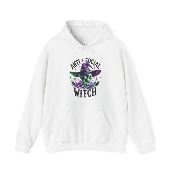 Antisocial Witch Skeleton Halloween Unisex Heavy Blend Hooded Sweatshirt