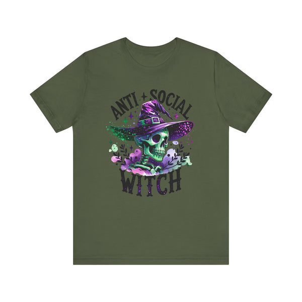 Anti Social Witch Social Anxiety Halloween Bella Canvas Unisex Jersey Short Sleeve Tee