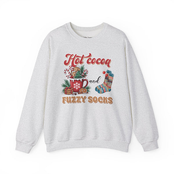 Hot Cocoa and Fuzzy Socks Christmas Unisex Heavy Blend Crewneck Sweatshirt