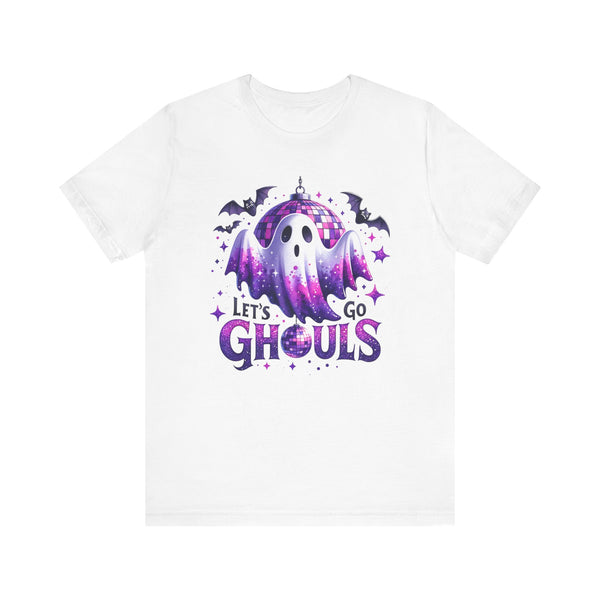 Let’s Go Ghouls Disco Ghost Halloween Bella Canvas Unisex Jersey Short Sleeve Tee