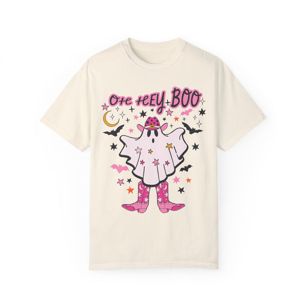 Oh Hey Boo Cowgirl Ghost Halloween Comfort Colors Unisex Garment-Dyed T-shirt