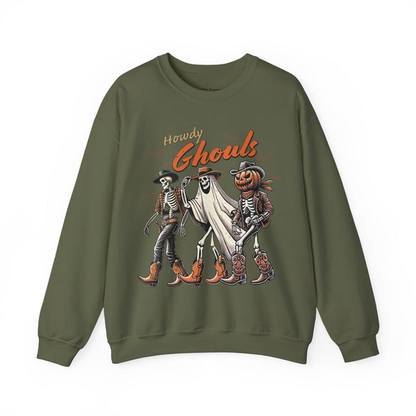 Howdy Ghouls Western Halloween Unisex Heavy Blend Crewneck Sweatshirt