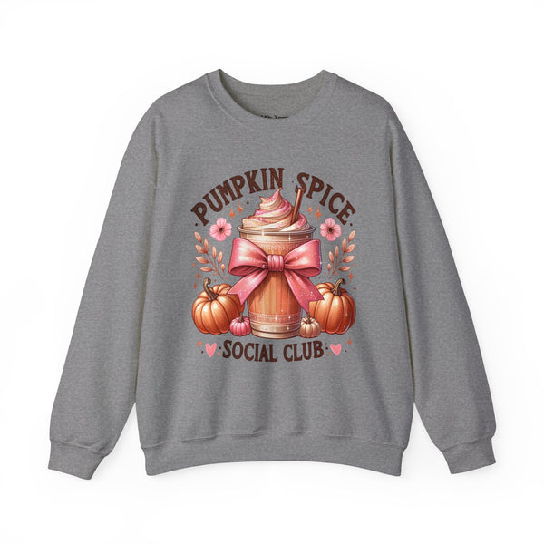 Pumpkin Spice Social Club Coquette Fall Unisex Heavy Blend Crewneck Sweatshirt