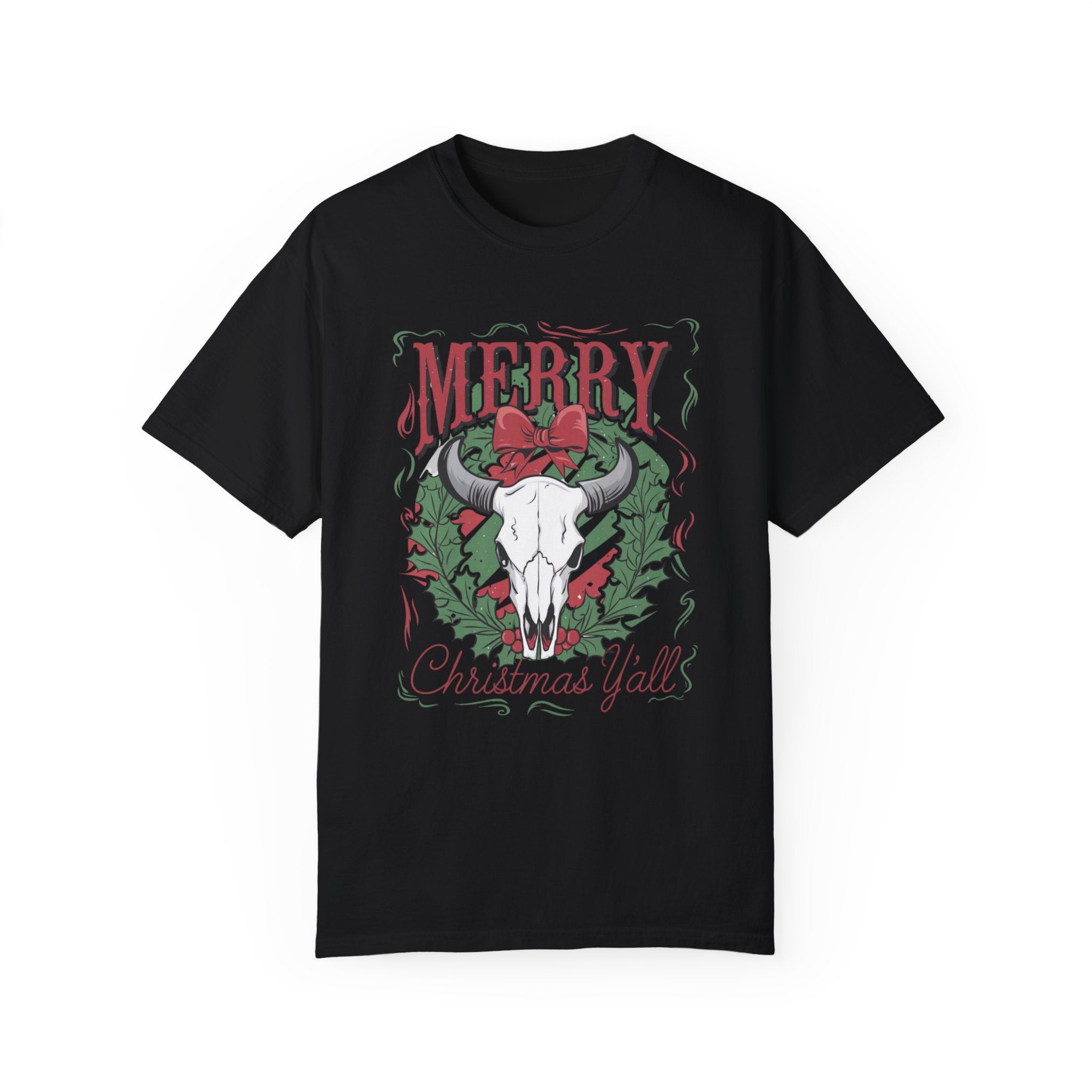 Merry Christmas Y’all Western Comfort Colors Unisex Garment-Dyed T-shirt