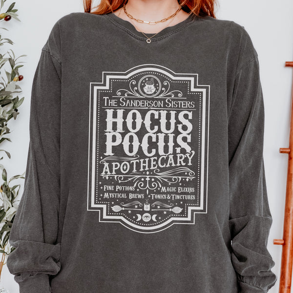 Hocus Pocus Apothecary Halloween Comfort Colors Unisex Garment-dyed Long Sleeve T-Shirt