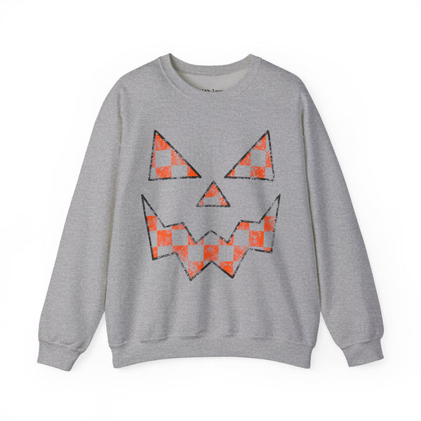 Jack O Lantern Pumpkin Face Halloween Unisex Heavy Blend Crewneck Sweatshirt