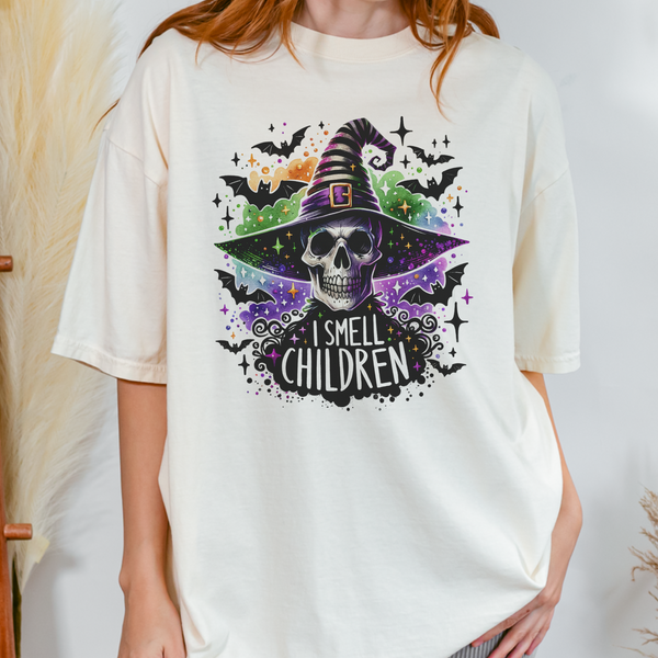 I Smell Children Hocus Pocus Skeleton Witch Comfort Colors Unisex Garment-Dyed T-shirt